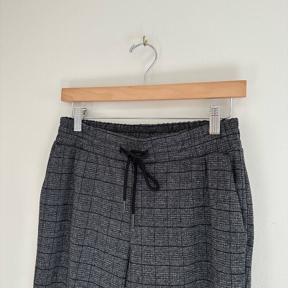 A New Day Drawstring Waist Check Print Straight Leg Pants Gray Black XS - Picture 3 of 11